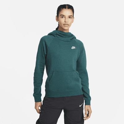 Nike metallic club cowl pullover womens hooded neck long sleeve sweatshirt best sale